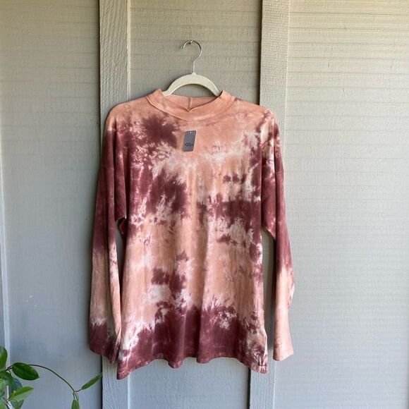 Free People Tie-Dye Long Sleeve Top in Pink and Cream - Picture 9 of 13